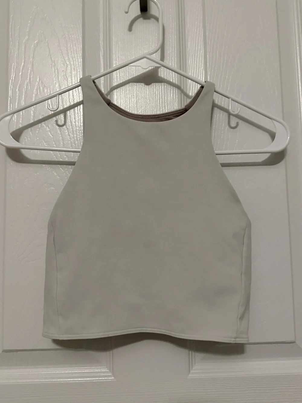 Lululemon Strong Lines Bra Bone Size 6 High Neck Cross Back Sports Bra